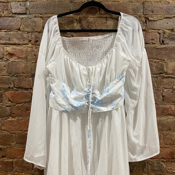 White Toga-Style Corset Style Mini Dress - Picture 1 of 1